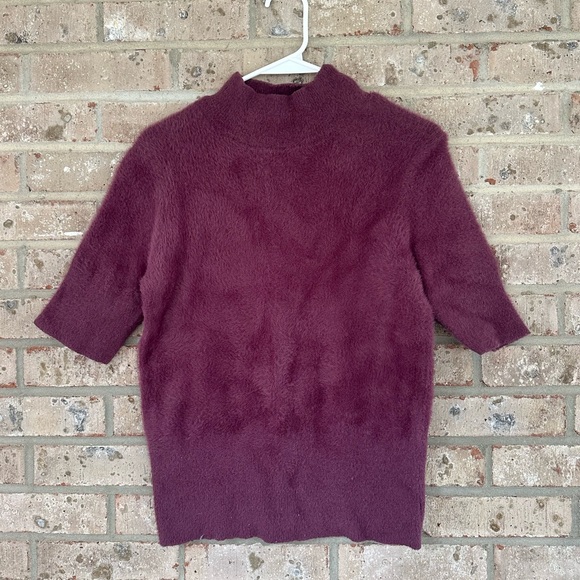 Bailey 44 Sweaters - Bailey 44 purple short sleeve fuzzy mock neck sweater